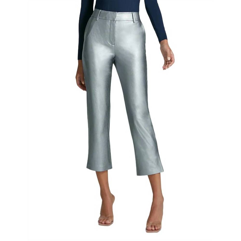 NEW COMMANDO faux leather 7/8 trouser in platinum